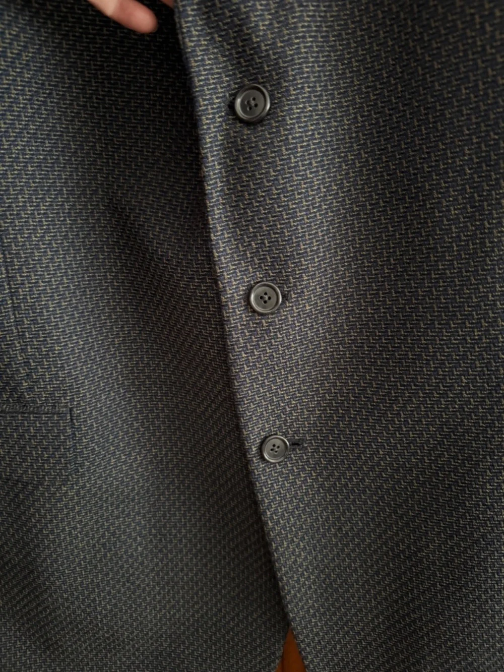 MENS BIG & TALL Tallia Rochester 44 Gray Wool Tweed Herringbone 3-Button